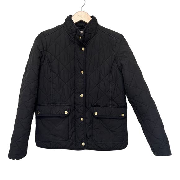 J. Crew Black Quilted Jacket Sz M - Picture 1 of 4